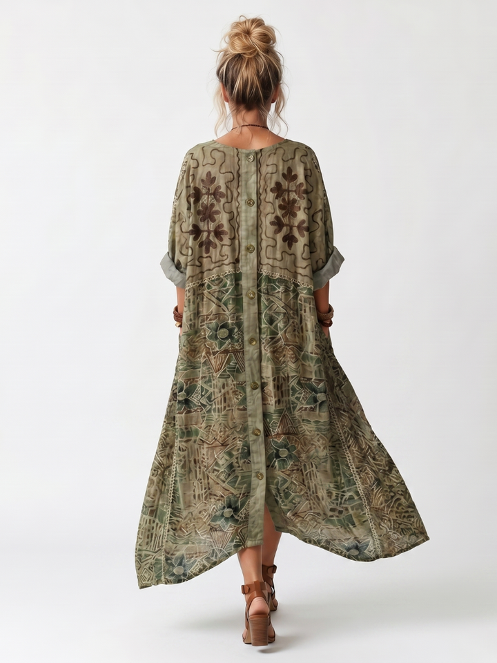 ALETA | BUTTON FRONT MIDI DRESS FOR WOMEN
