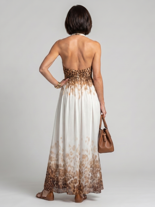 ORLUNE | PLEATED WHITE MIDI DRESS FOR WOMEN
