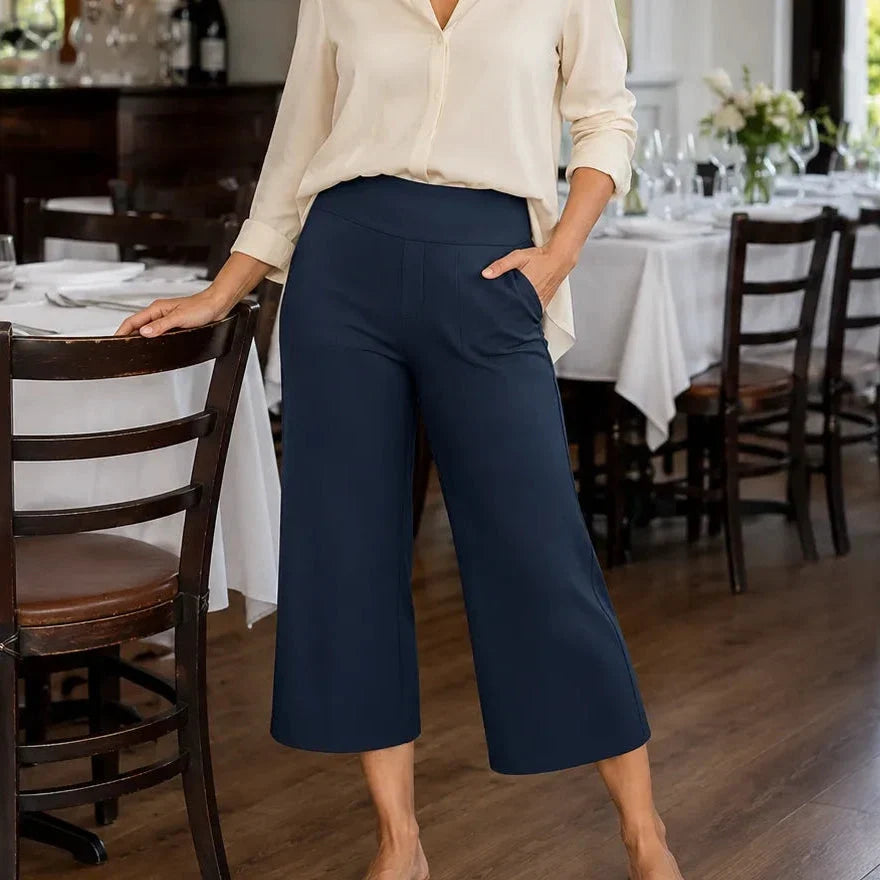 EVERALYN | HIGH-WAISTED STRETCH CROPPED TROUSERS FOR WOMEN