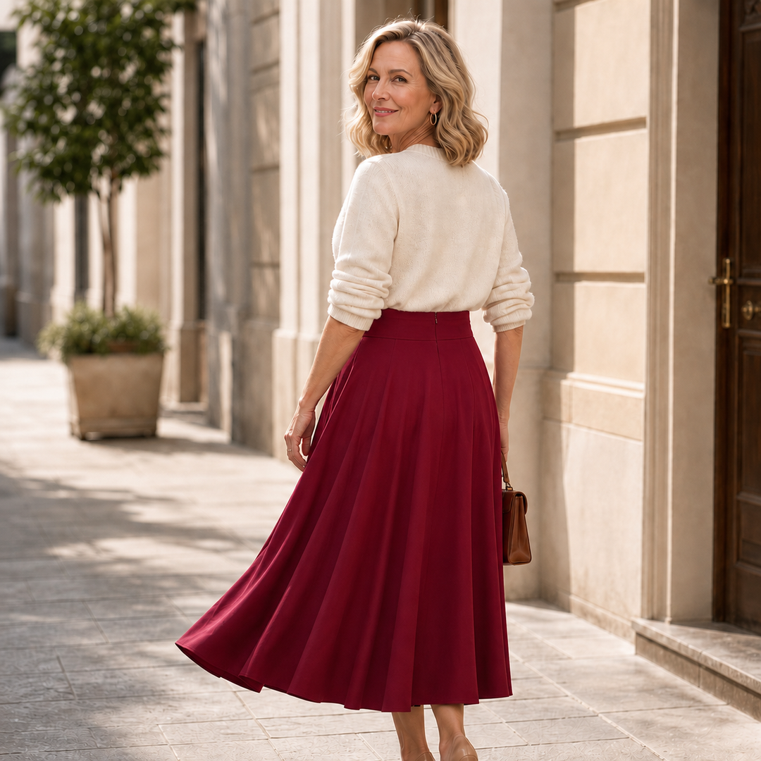 SASHWAIST | SELF-TIE PLEATED HIGH-WAISTED SKIRT FOR WOMEN