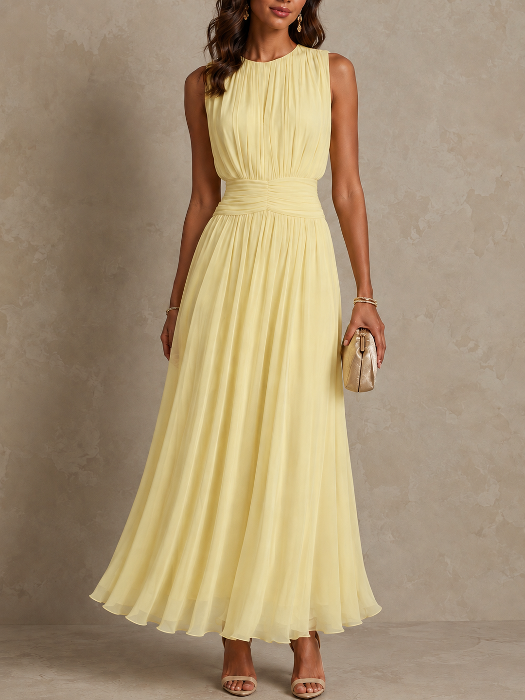 ROXANNE | RUCHED WAIST MAXI DRESS FOR WOMEN