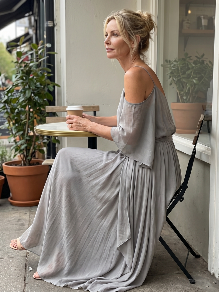 MARISOL | LAYERED DRAPE COLD TOP FOR WOMEN