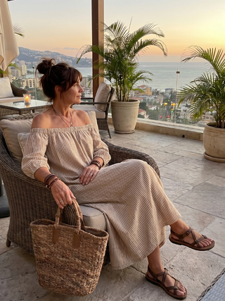 EUPHEMIA | STRIPED PATTERN MAXI DRESS FOR WOMEN