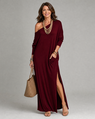 ASTERELLE | ONE SHOULDER MIDI DRESS FOR WOMEN