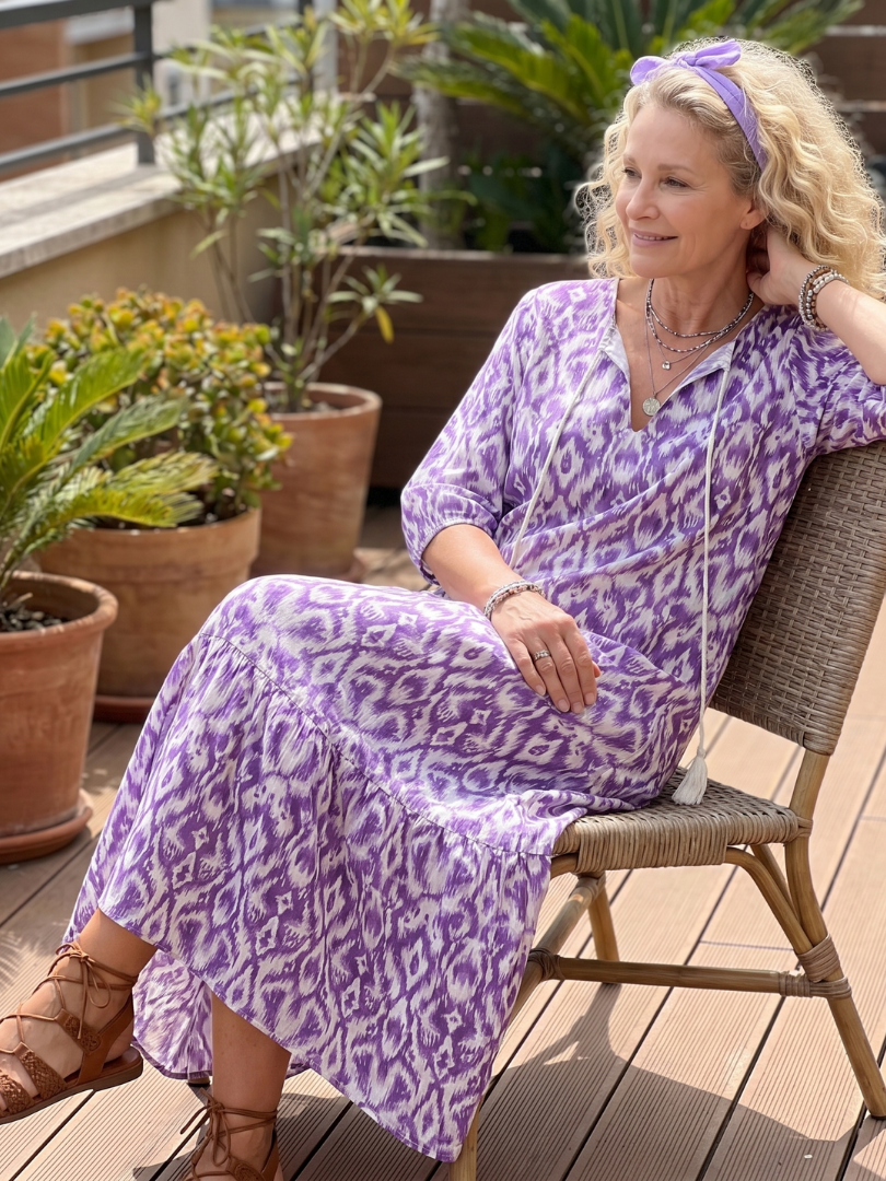 PENELOPE | PRINTED TASSEL MIDI DRESS FOR WOMEN