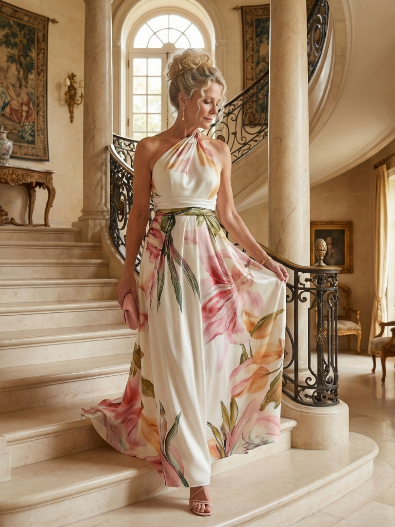 AMIEL | LIGHT FLORAL MAXI DRESS FOR WOMEN