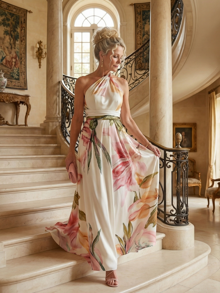 AMIEL | LIGHT FLORAL MAXI DRESS FOR WOMEN