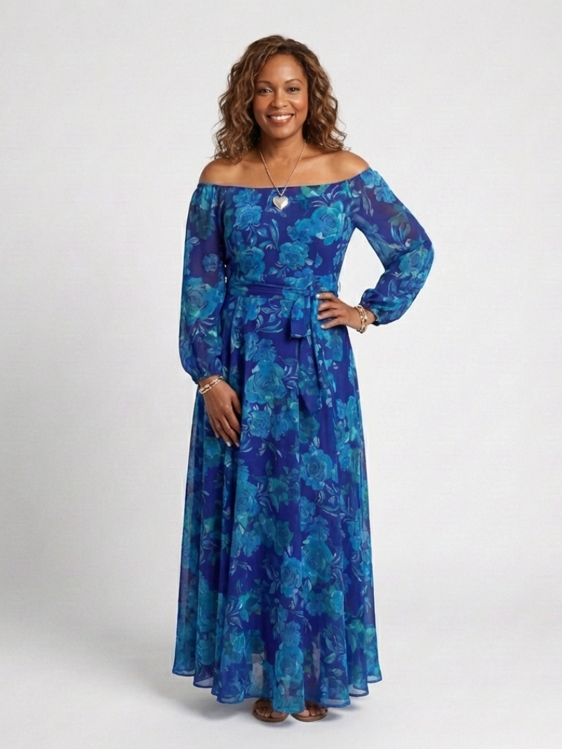 CECILE | OFF SHOULDER MAXI DRESS FOR WOMEN
