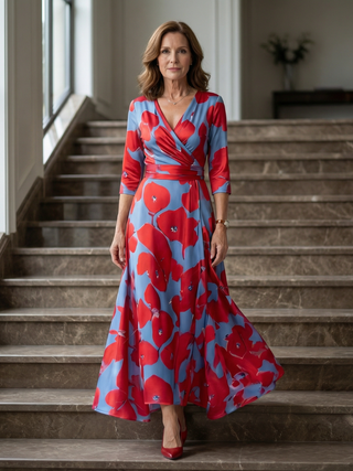 ILONA | FLORAL WRAP MAXI DRESS FOR WOMEN