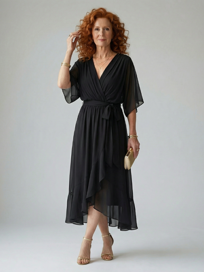 ELRIC | LIGHT DRAPE MIDI DRESS FOR WOMEN