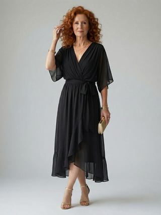 ELRIC | LIGHT DRAPE MIDI DRESS FOR WOMEN