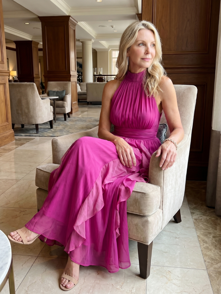 OREA | HIGH NECK MAXI DRESS FOR WOMEN
