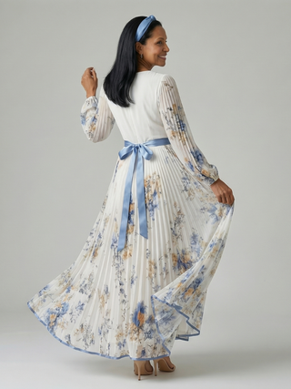 RIELLE | PLEATED WRAP MIDI DRESS FOR WOMEN