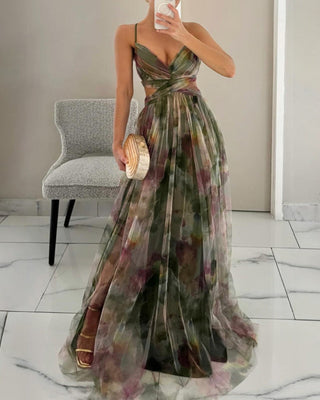 CAMILLA | WATERCOLOR CHIFFON MAXI DRESS FOR WOMEN