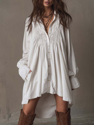LUCIA | LACE DETAIL SHIRT DRESS FOR WOMEN