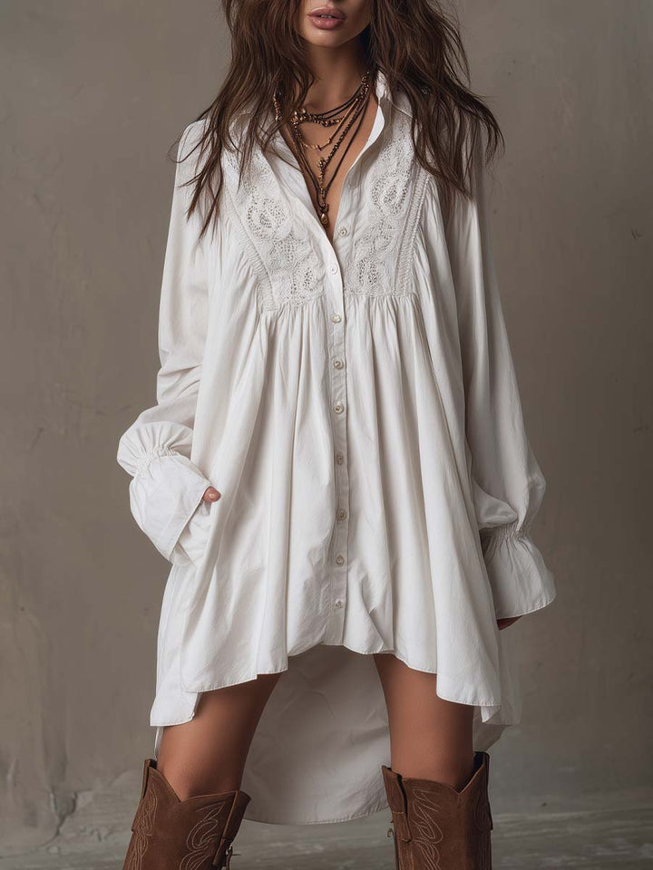 LUCIA | LACE DETAIL SHIRT DRESS FOR WOMEN