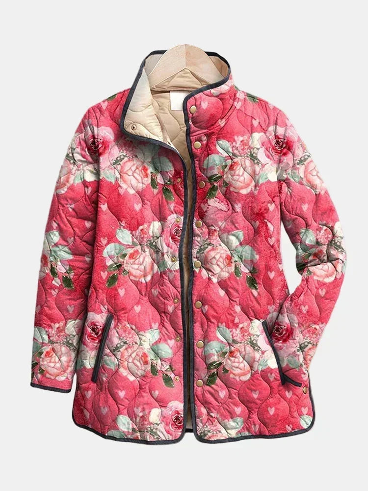 FREYA | CHARMING PINK QUILTED JACKET FOR WOMEN