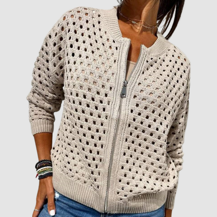 GRACE | KNITTED ZIPPER CARDIGAN FOR WOMEN