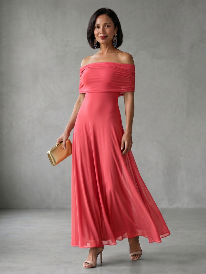 JUNE | OFF DRAPED MIDI DRESS FOR WOMEN