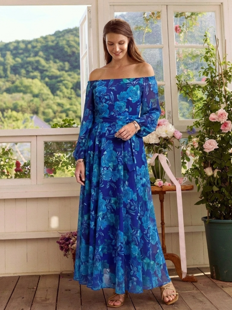 CECILE | OFF SHOULDER MAXI DRESS FOR WOMEN