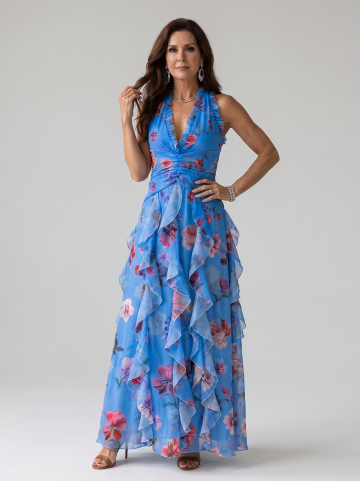 NORI | HALTER NECK MAXI DRESS FOR WOMEN