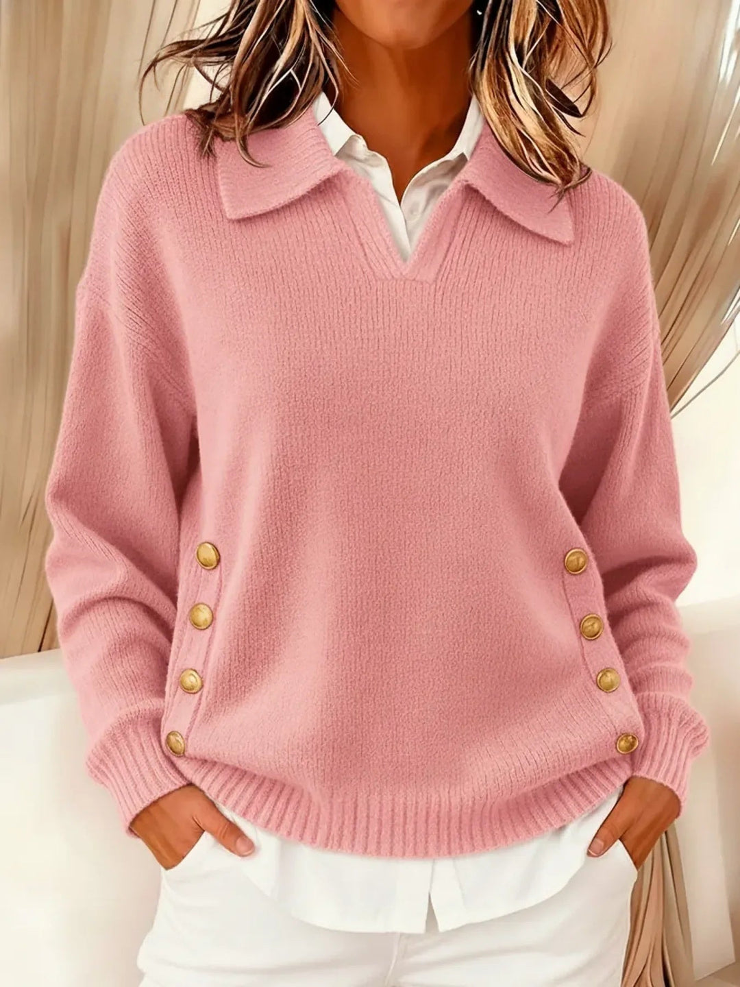 STEFANIA | V-NECK COLLAR SWEATER FOR WOMEN
