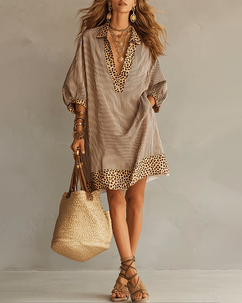 CARLY | LEOPARD PRINT SLEEVE SHIRT FOR WOMEN