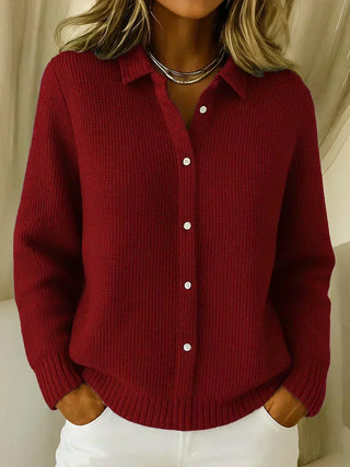 MARIT | TEXTURED KNIT BUTTON-UP CARDIGAN FOR WOMEN