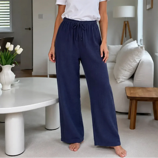 LORAVIE | CRINKLE WIDE LEG PANTS FOR WOMEN