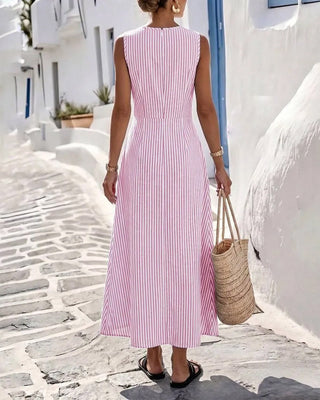 ELODIE | STRIPED TWIST-WAIST MAXI DRESS FOR WOMEN