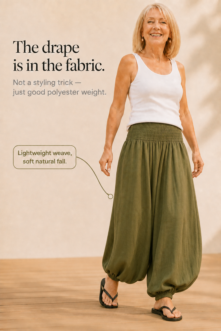 WEARBELLA | SMOCKED WAIST LEG PANTS FOR WOMEN