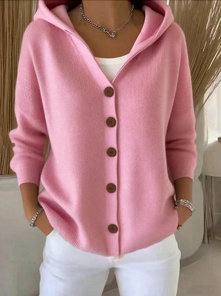 HELENA | HOODED BUTTON-UP KNIT CARDIGAN FOR WOMEN