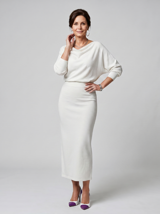 ROMY | DRAPED NECKLINE MIDI DRESS FOR WOMEN