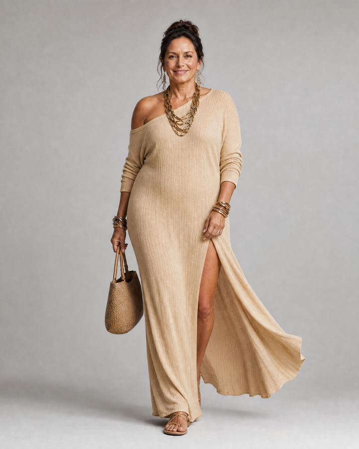 ASTERELLE | ONE SHOULDER MIDI DRESS FOR WOMEN