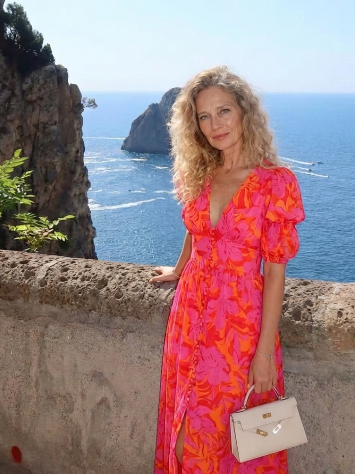 WILLOW | FLORAL NECK SLEEVE DRESS FOR WOMEN