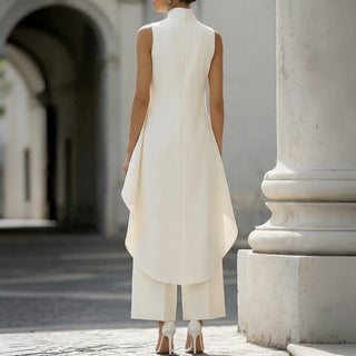 VALENTINA | HIGH-NECK DRAPED JUMPSUIT FOR WOMEN
