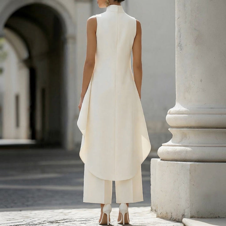 VALENTINA | HIGH-NECK DRAPED JUMPSUIT FOR WOMEN