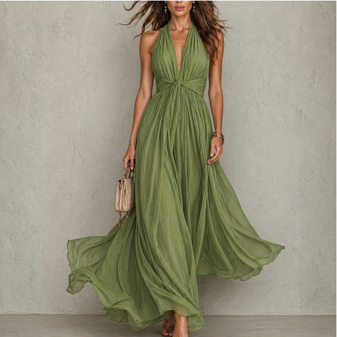 ODILE | HALTER CHIFFON MAXI DRESS FOR WOMEN