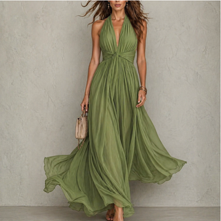 ODILE | HALTER CHIFFON MAXI DRESS FOR WOMEN