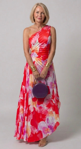 LENA | PLEATED ONE-SHOULDER DRESS FOR WOMEN