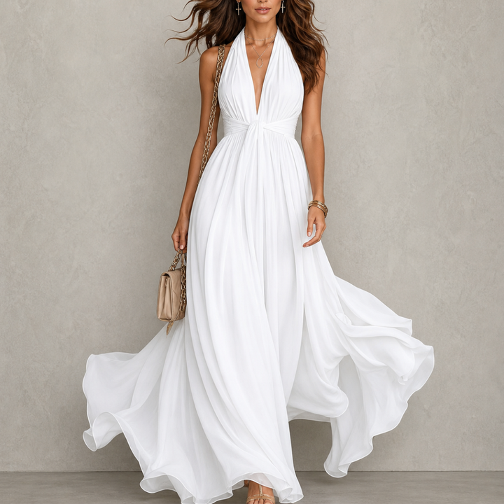 ODILE | HALTER CHIFFON MAXI DRESS FOR WOMEN