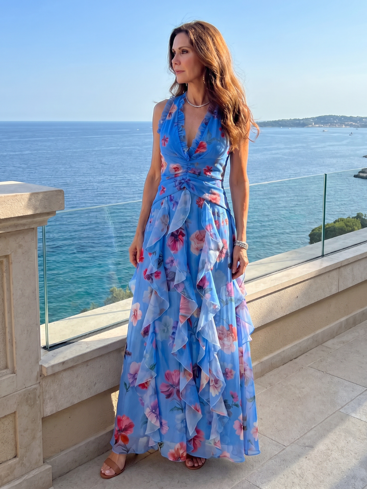 NORI | HALTER NECK MAXI DRESS FOR WOMEN