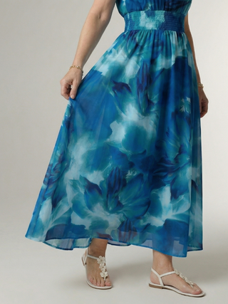SYLIN | GATHERED HALTER MIDI DRESS FOR WOMEN