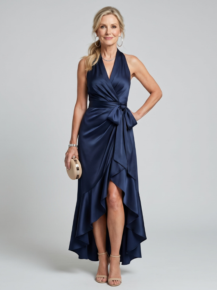 HONORA | HALTER NECK MIDI DRESS FOR WOMEN