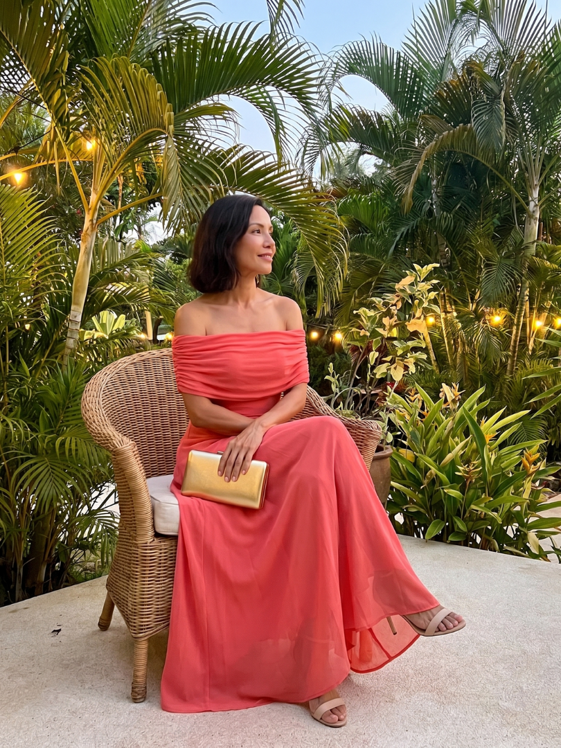 JUNE | OFF DRAPED MIDI DRESS FOR WOMEN