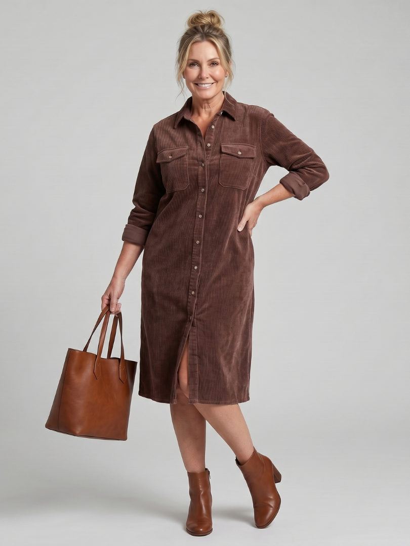 PEMA | LONG SLEEVE MIDI DRESS FOR WOMEN