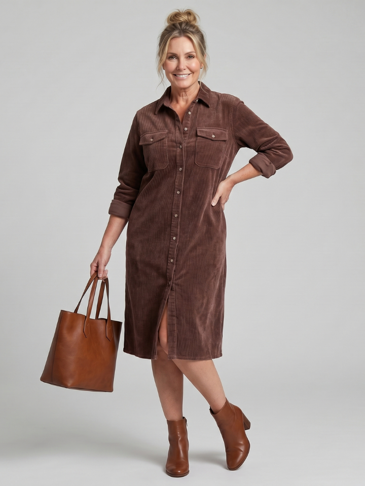 PEMA | LONG SLEEVE MIDI DRESS FOR WOMEN