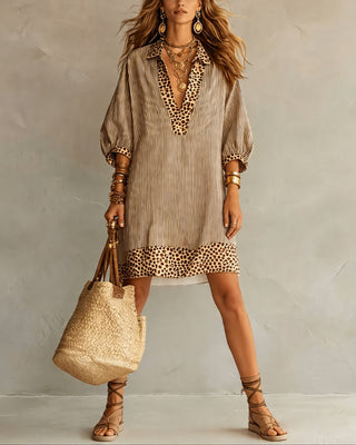 CARLY | LEOPARD PRINT SLEEVE SHIRT FOR WOMEN