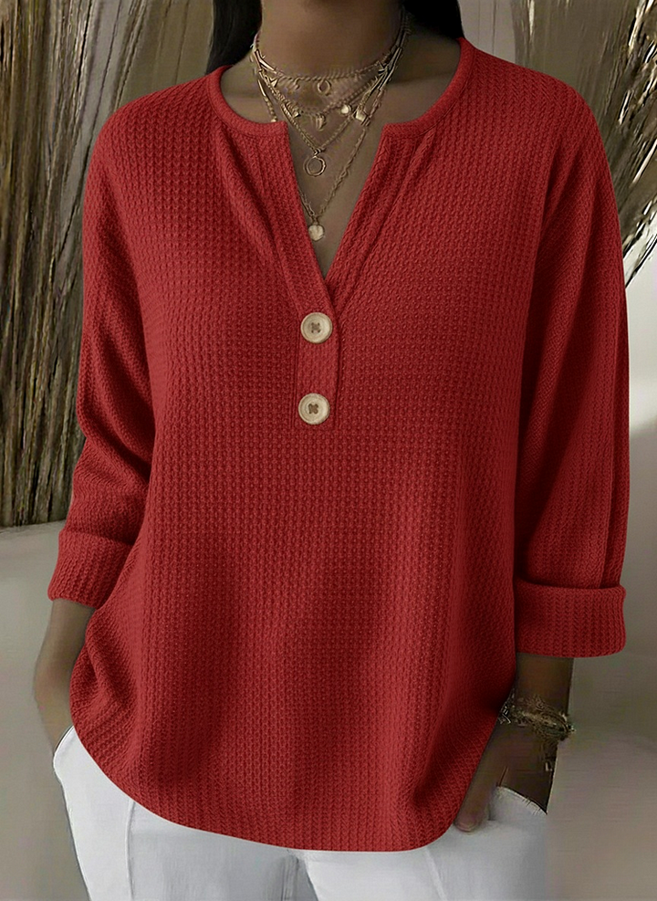 SABRINA | HENLEY BUTTON TOP FOR WOMEN