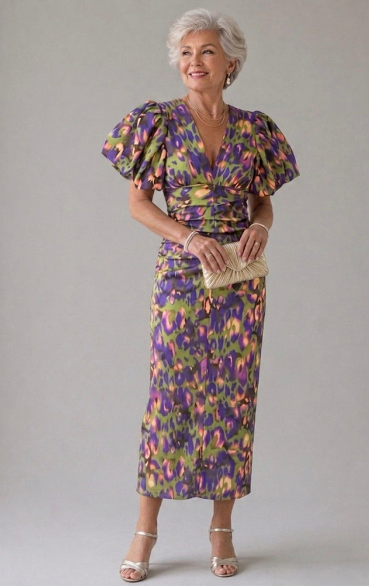 VIVIENNE | VIVID PLEATED MIDI DRESS FOR WOMEN